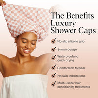 Kitsch Three-Layer Waterproof Shower Cap