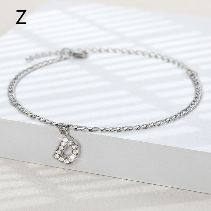  Initial Letter Anklet silver letter D peace haven jewelry store 