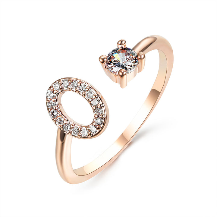  Initial Letter Ring Rose Gold letter O peace haven jewelry store 