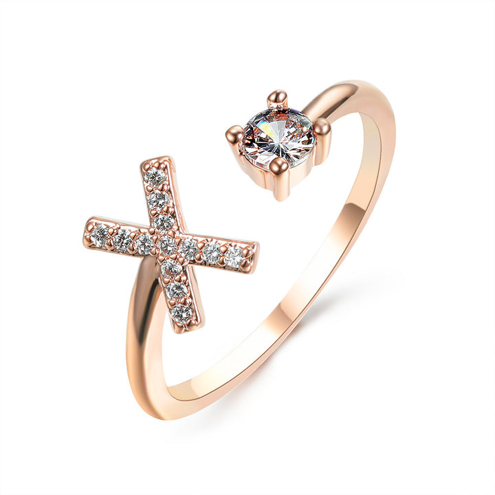 Initial Letter Ring Rose Gold letter X peace haven jewelry store 