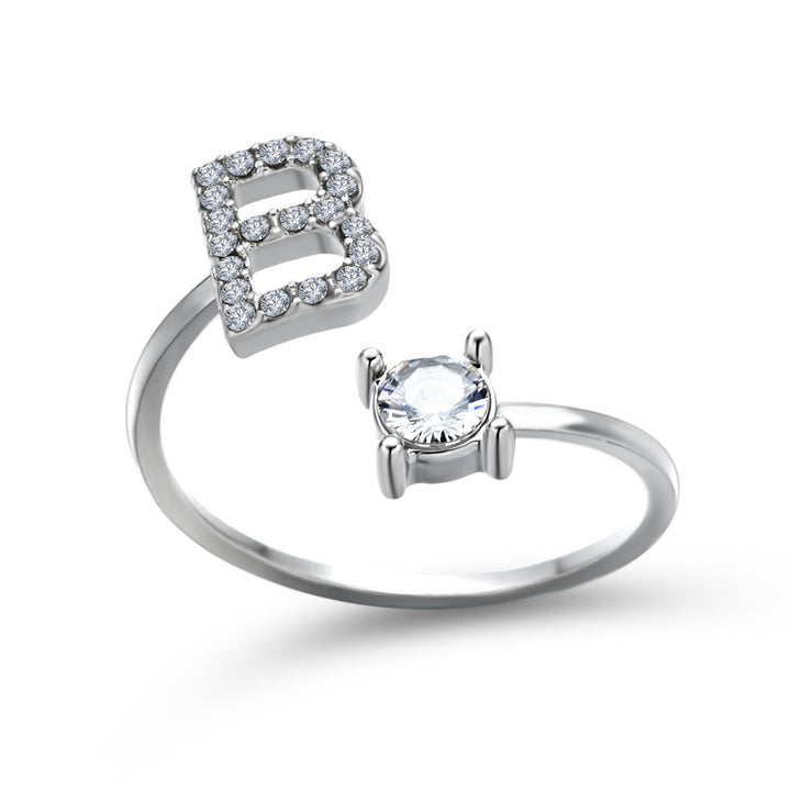  Initial Letter Ring silver letter B peace haven jewelry store 