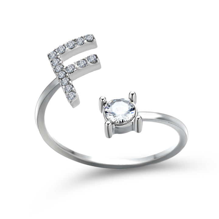  Initial Letter Ring silver letter F peace haven jewelry store 