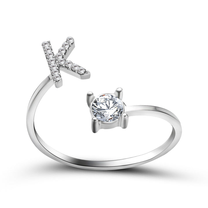  Initial Letter Ring silver letter K peace haven jewelry store 