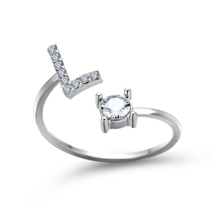  Initial Letter Ring silver letter L peace haven jewelry store 