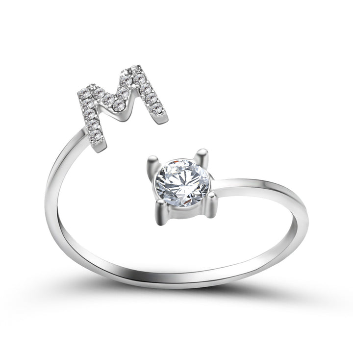  Initial Letter Ring silver letter M peace haven jewelry store 