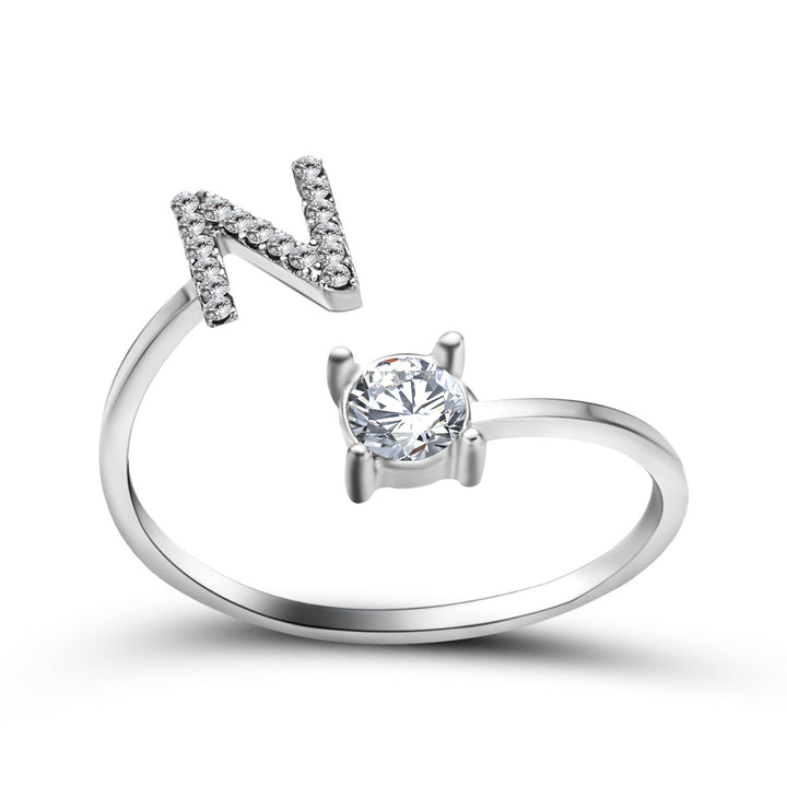  Initial Letter Ring silver letter N peace haven jewelry store 