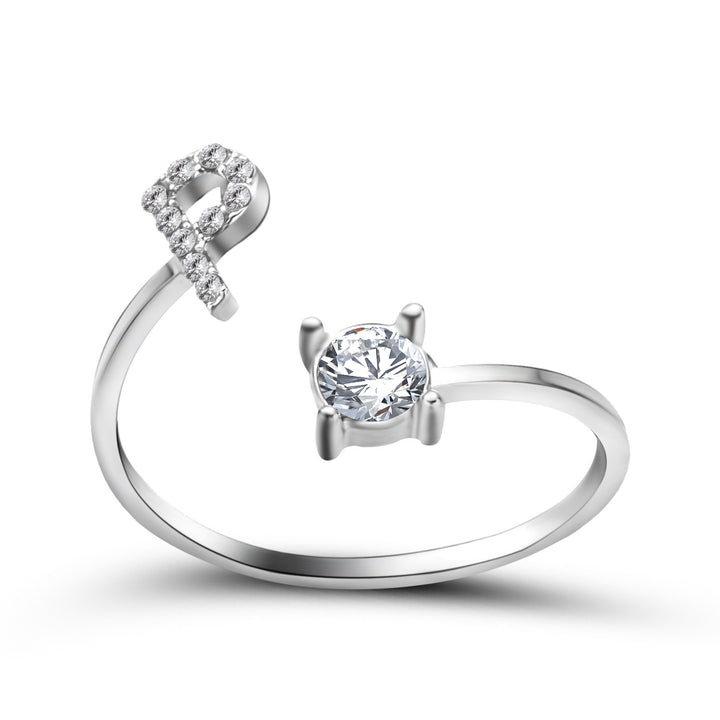  Initial Letter Ring silver letter P peace haven jewelry store 