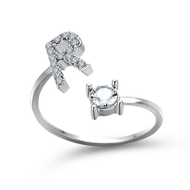  Initial Letter Ring silver letter R peace haven jewelry store 