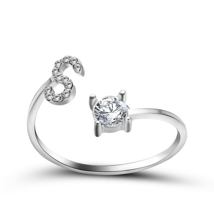  Initial Letter Ring silver letter S peace haven jewelry store 