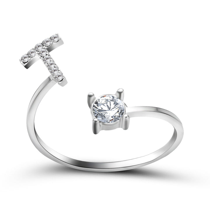  Initial Letter Ring silver letter T peace haven jewelry store 