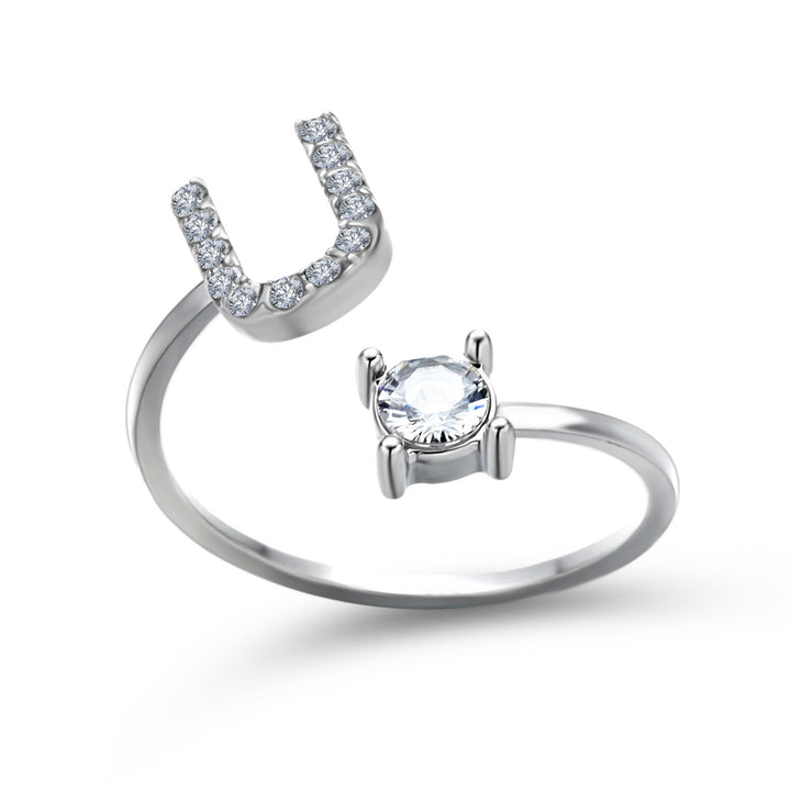  Initial Letter Ring silver letter U peace haven jewelry store 