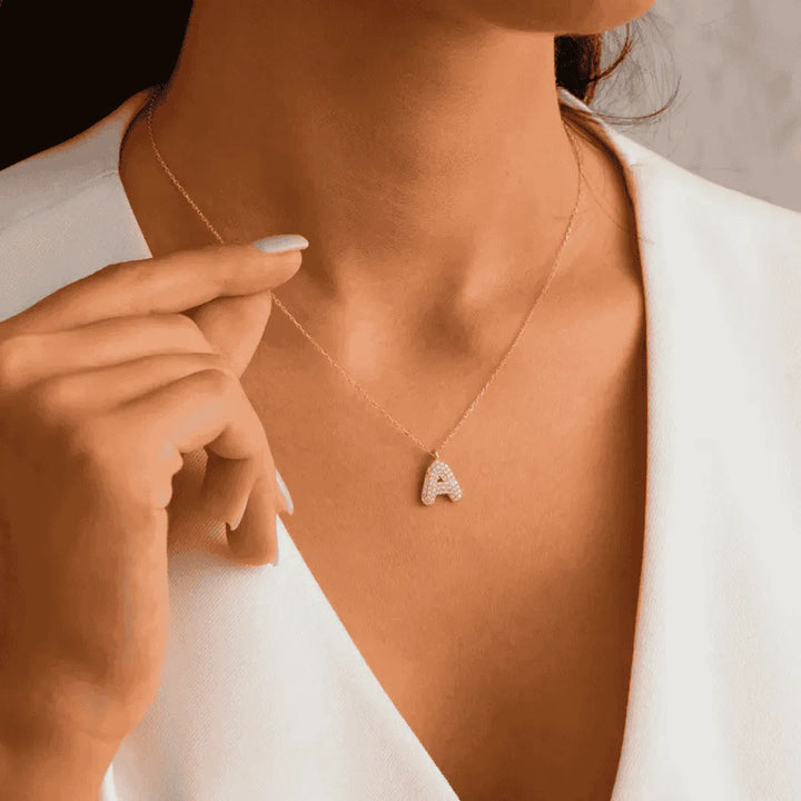 PEACE HAVEN™ INITIAL BUBBLE LETTER NECKLACE - Peace Haven