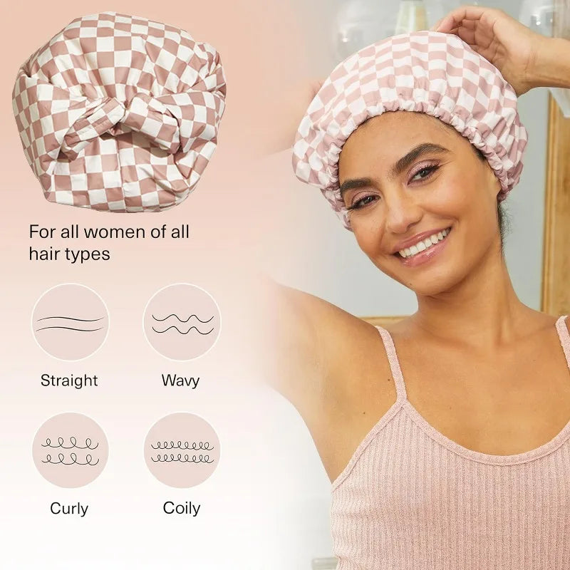Kitsch Three-Layer Waterproof Shower Cap
